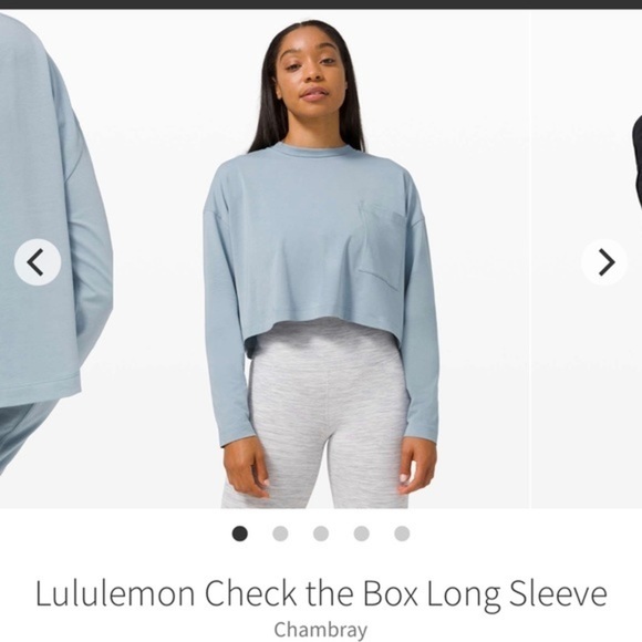 Lululemon Long Sleep Blue Crop Top tee - Picture 1 of 7